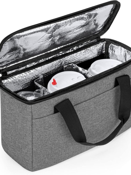 Other - Reusable 3 Cups Drink Carrier for Delivery with Adjustable Dividers, Insulated D